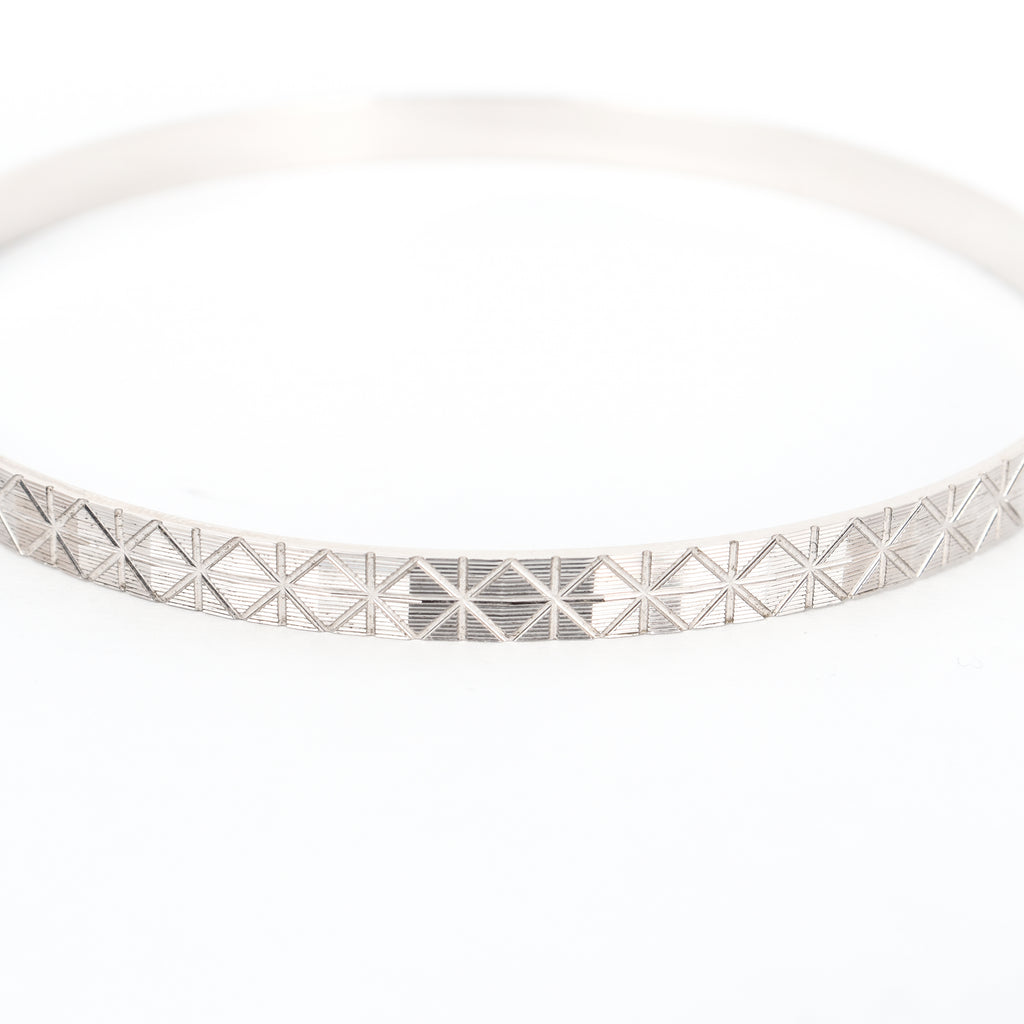 Leon Baker - Sterling Silver Faceted Round Bangle