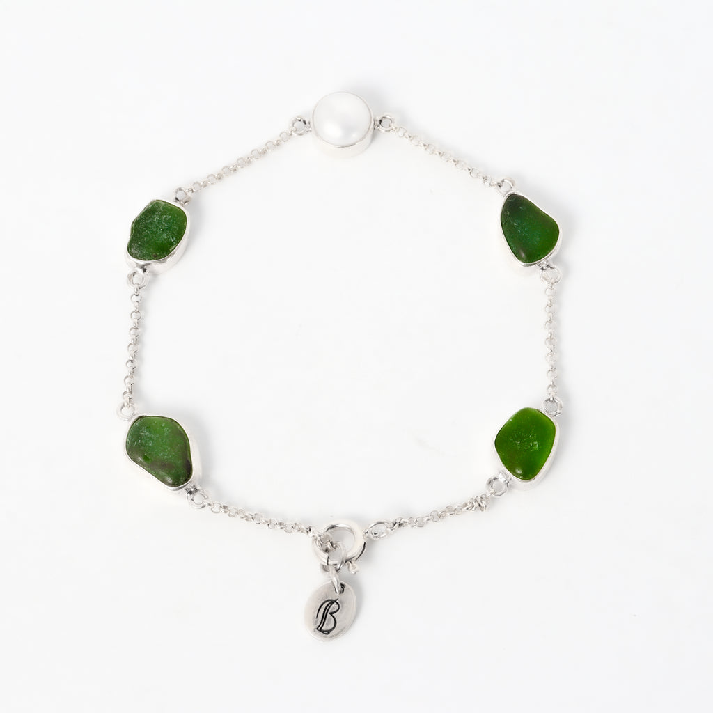 Coral Bay Jewels - Pearl & Sea Glass Bracelet