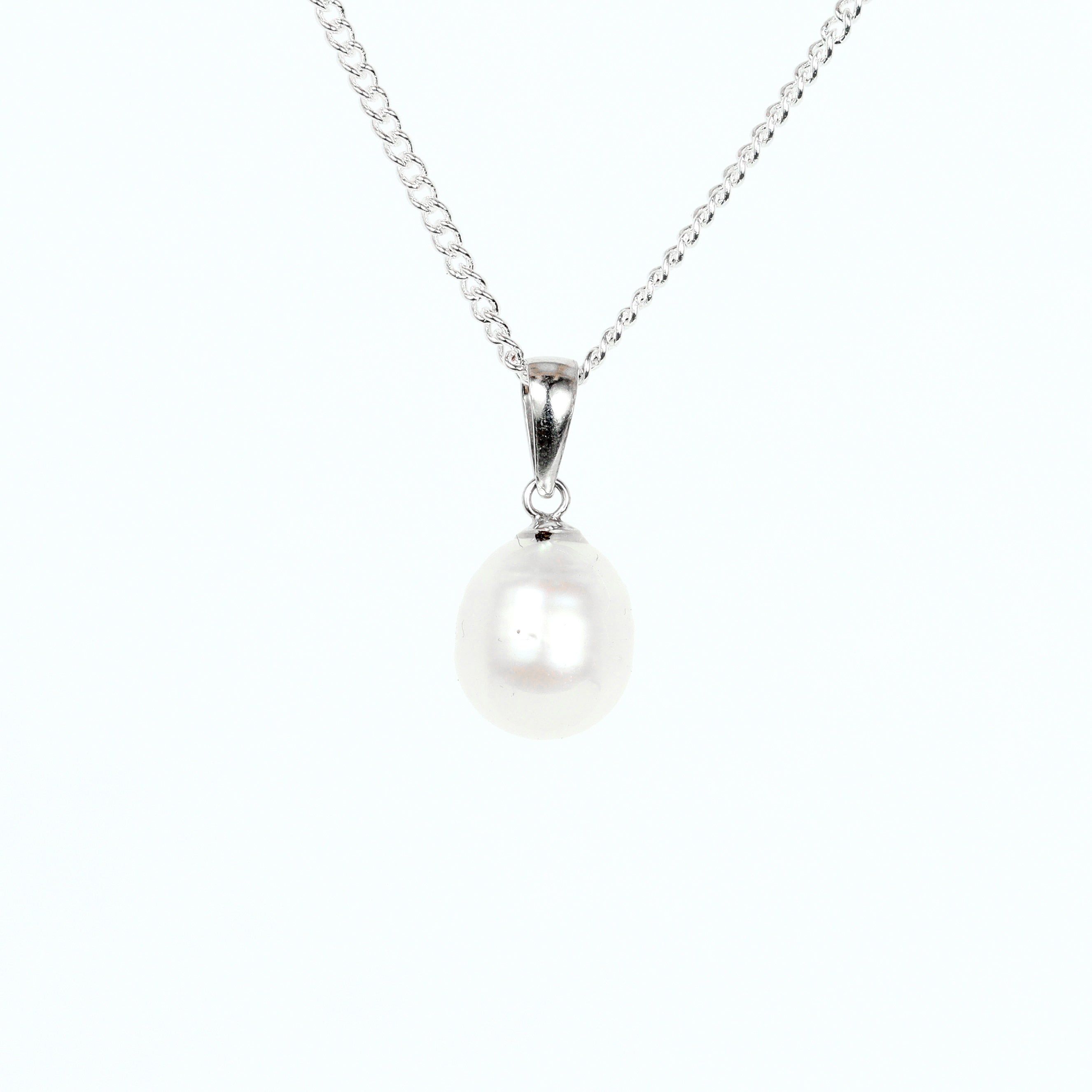 Leon Baker - Delicate Sterling Silver Baroque Broome Pearl Pendant