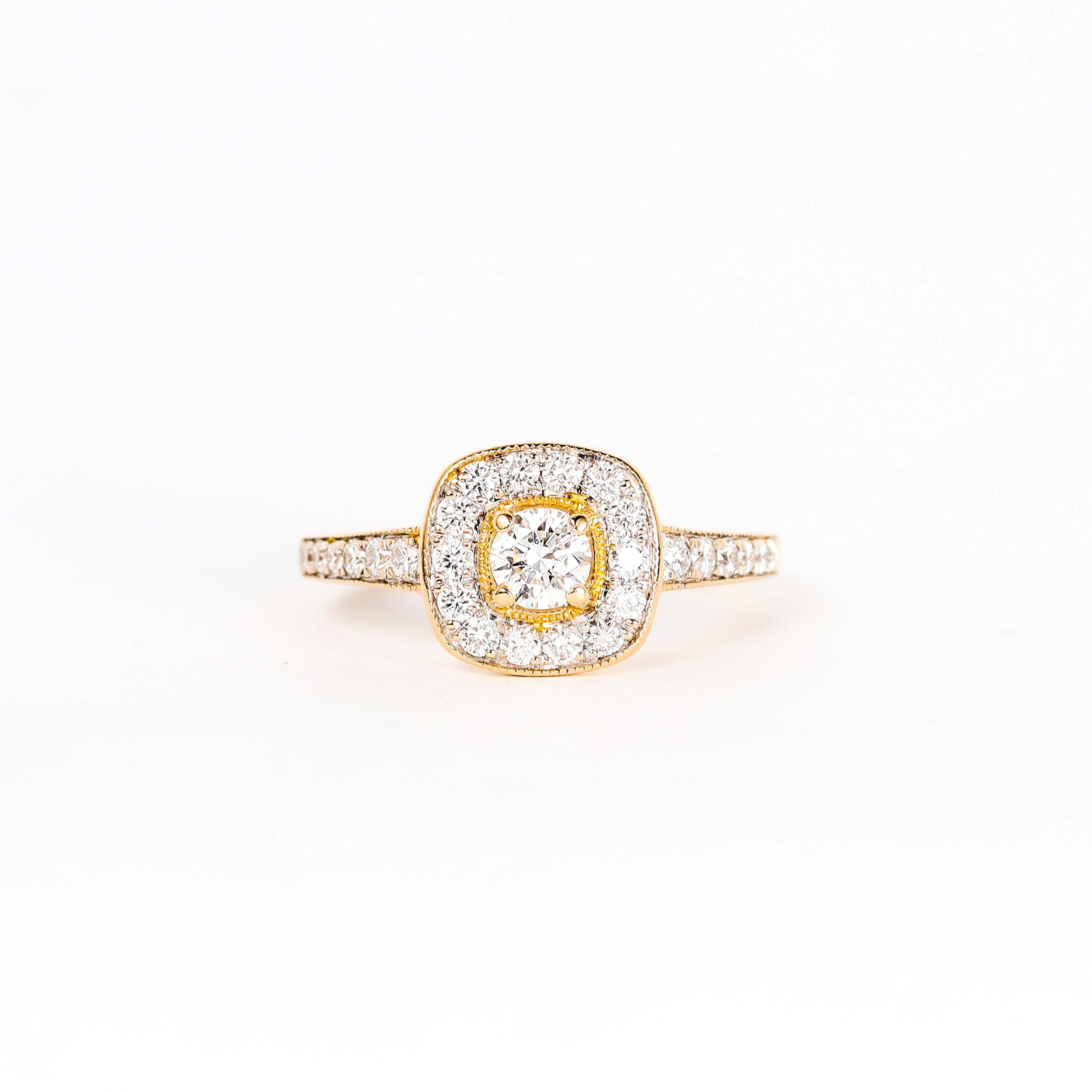 Leon Baker - 18kyg Diamond Square Halo Ring