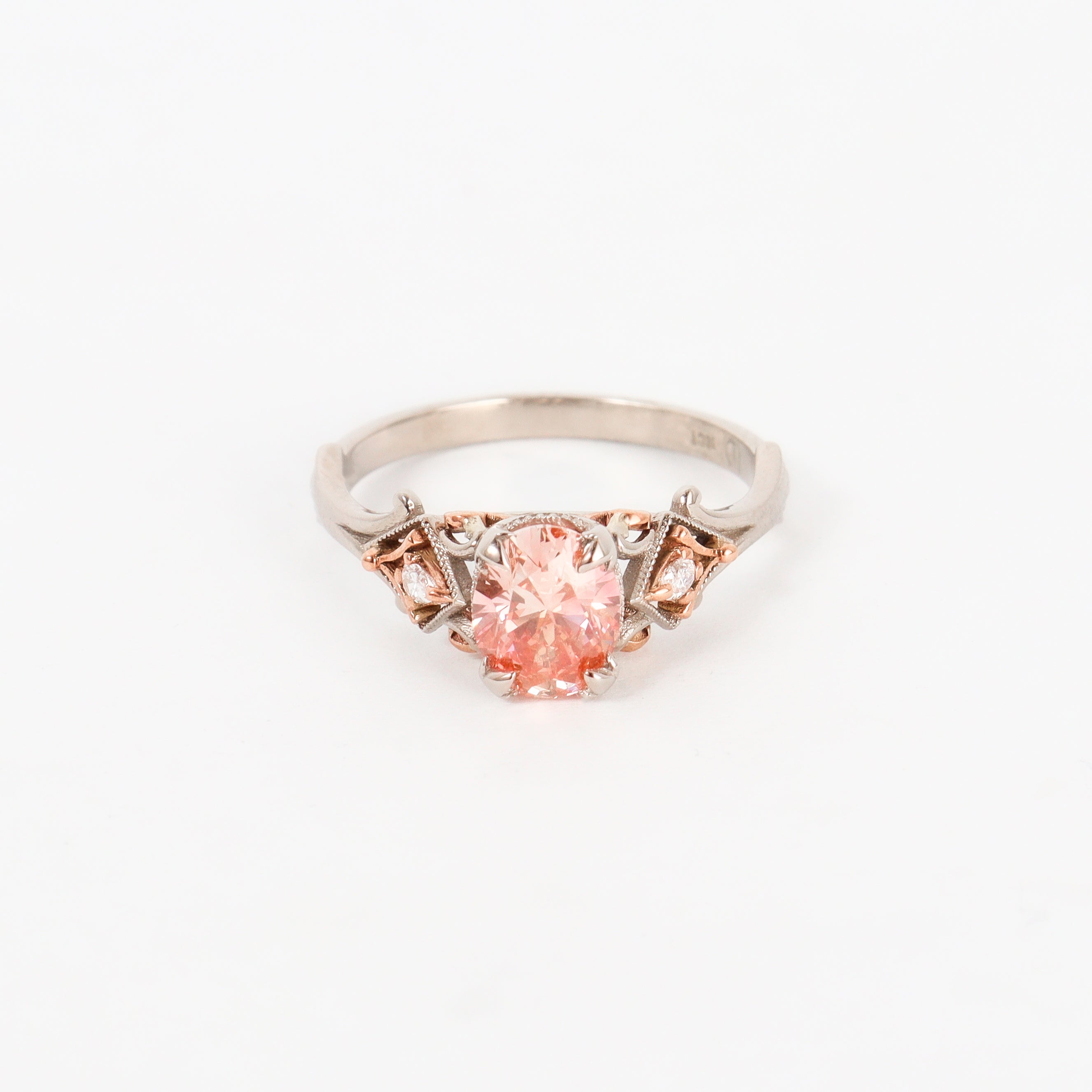 Leon Baker 18K Rose and White Gold Pink Diamond Ring
