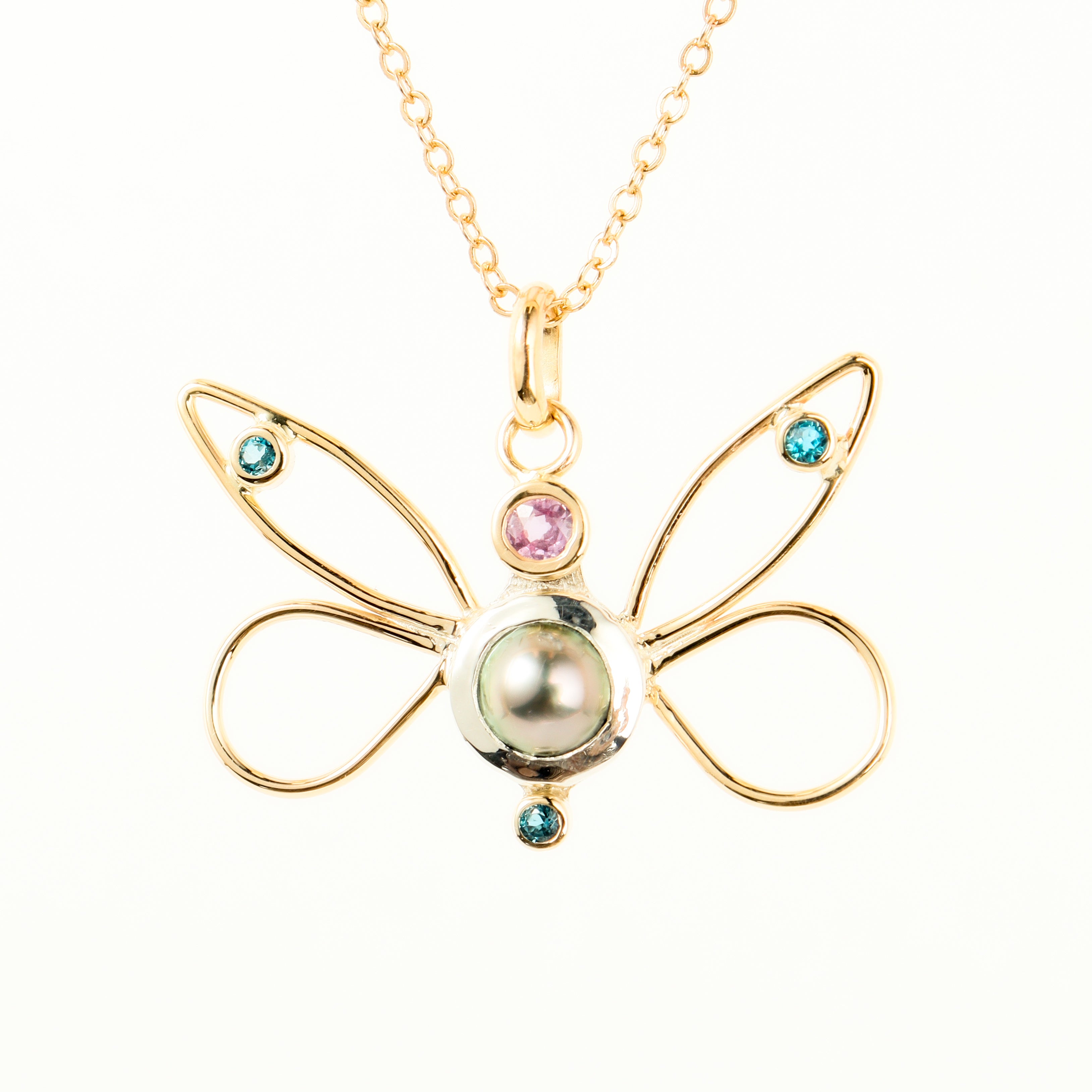 Leon Baker - Two-tone Handmade Butterfly with an Abrolhos Pearl