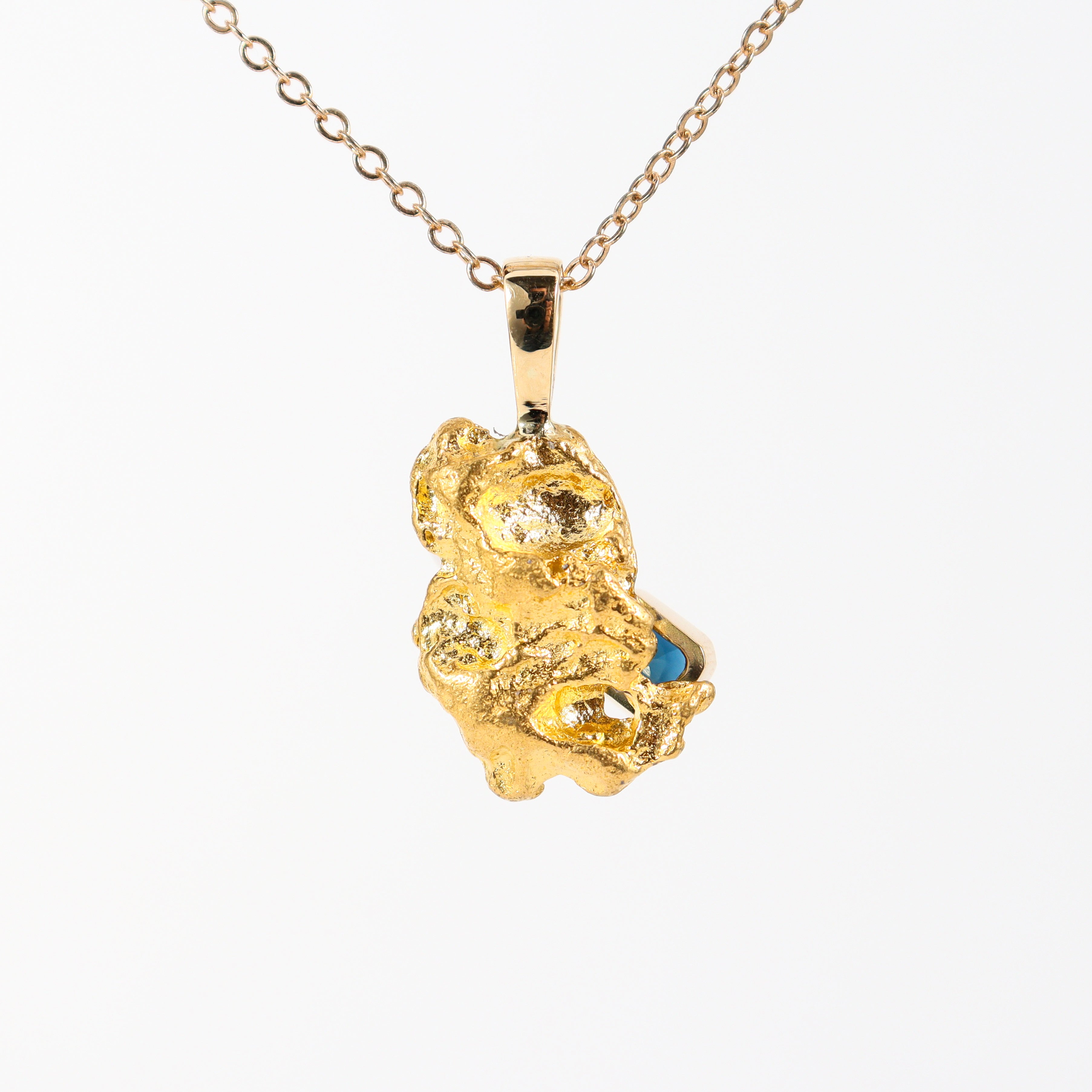 Leon Baker - Australian Nugget, Keshi Pearl & Natural Sapphire Pendant