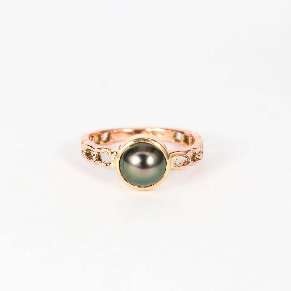 Coral Bay Jewels -  Handmade Two-tone 9kyg/9krg Abrolhos Pearl Ring