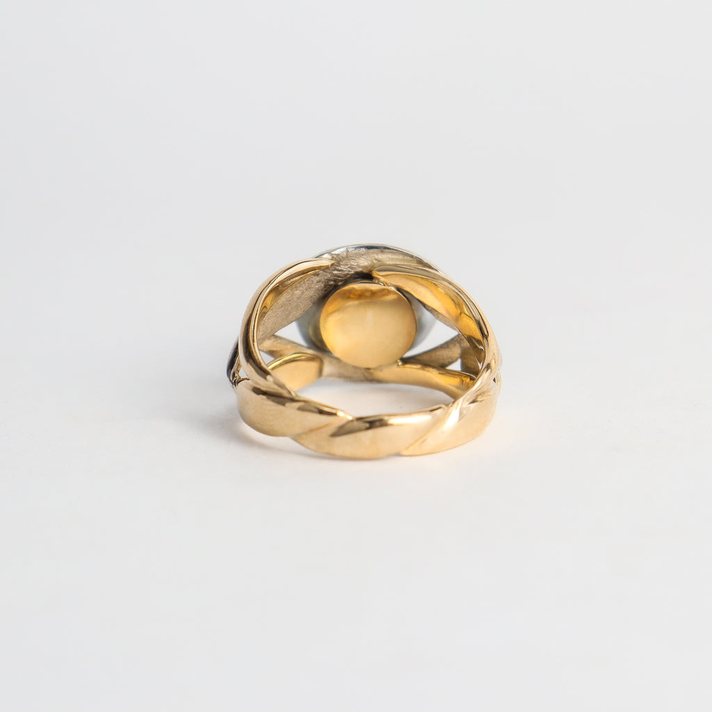 Coral Bay Jewels - Silver & Gold Keshi Pearl Ring
