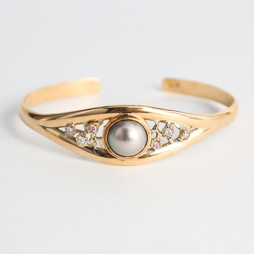 Coral Bay Jewels - Abrolhos Pearl & Diamond Cuff Bangle