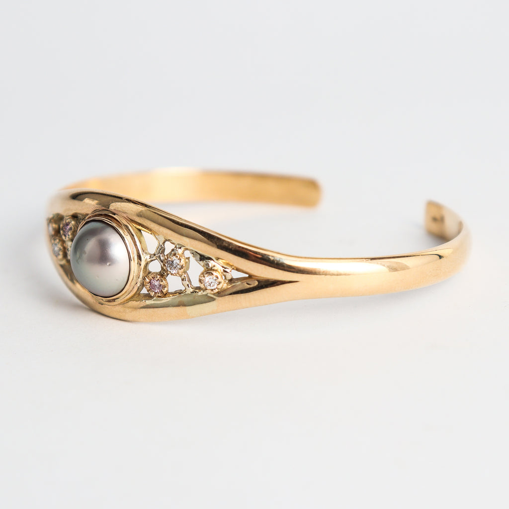 Coral Bay Jewels - Abrolhos Pearl & Diamond Cuff Bangle