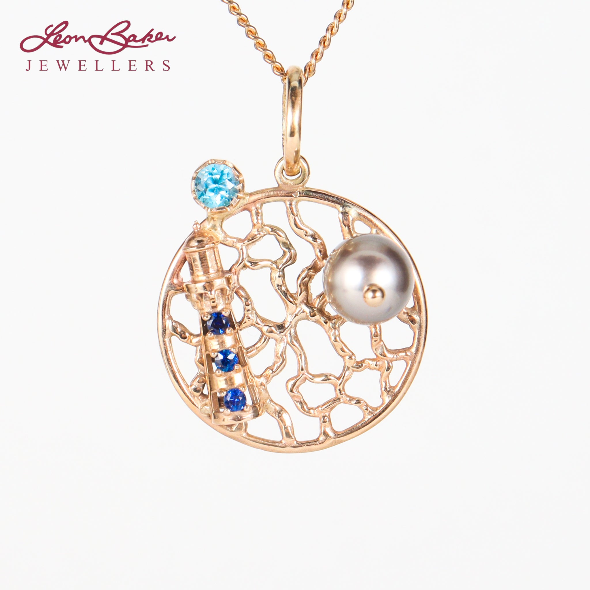 Coral Bay Jewels - Abrolhos Pearl & Sapphire Pendant
