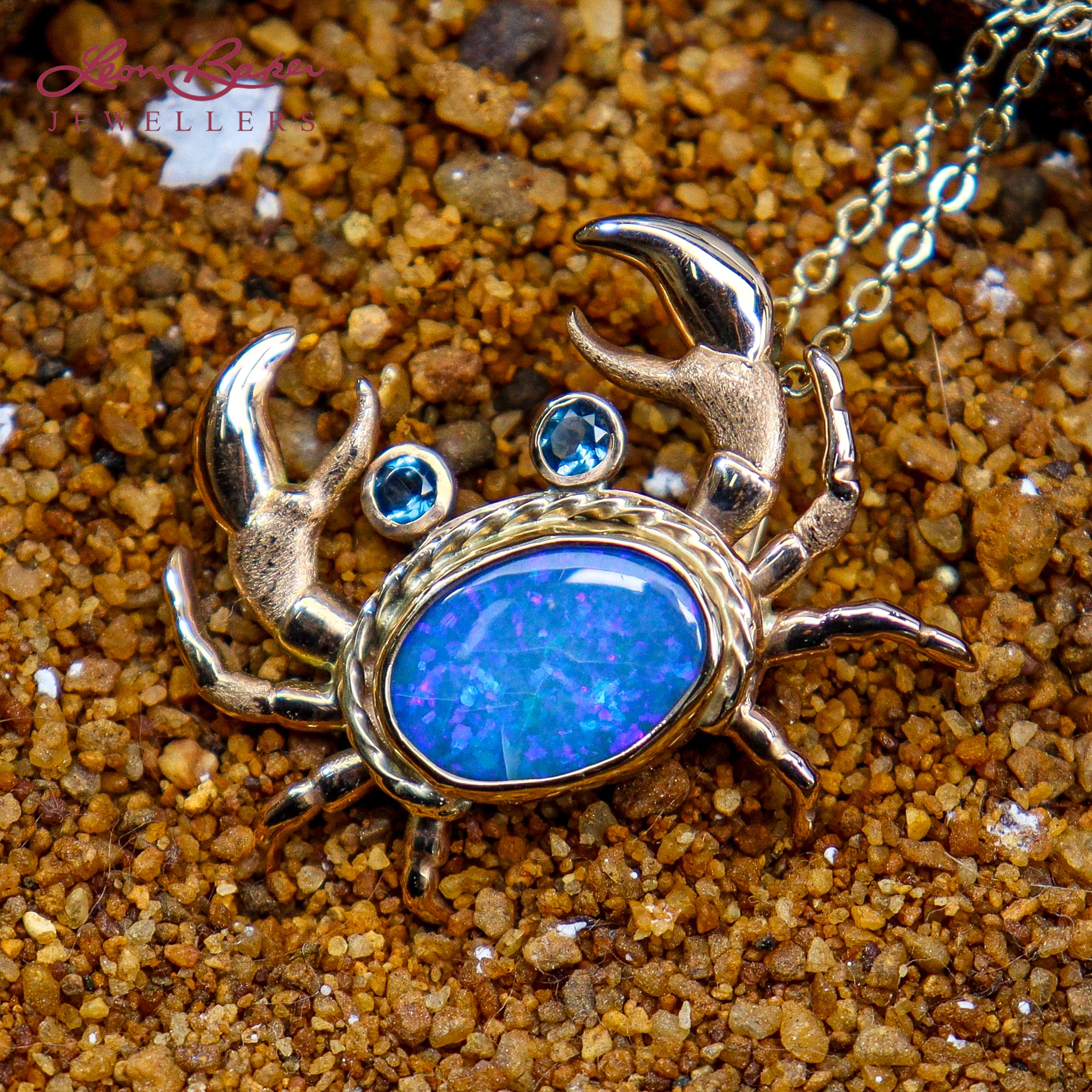 Coral Bay Jewels - Perdiot & Opal Crab Pendant