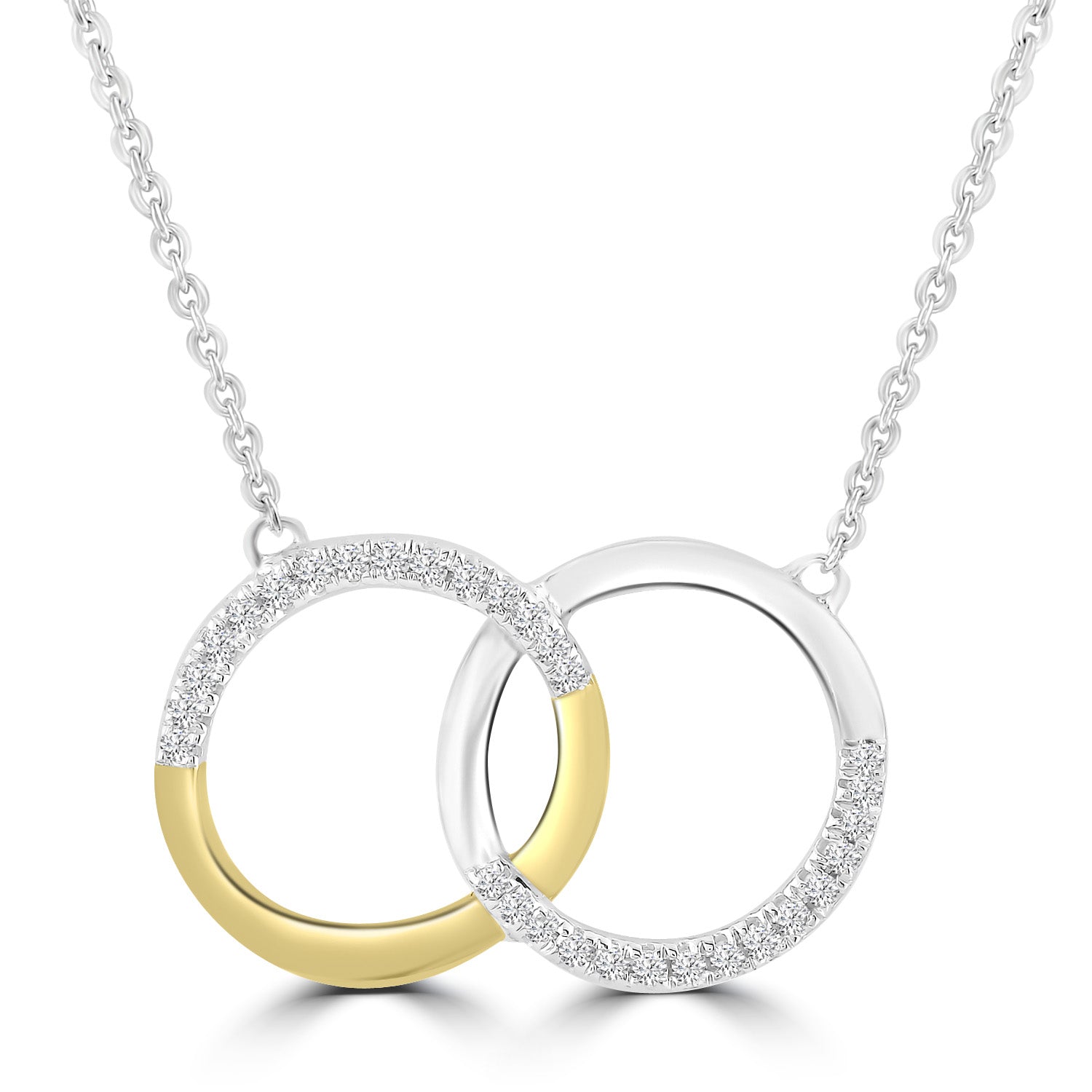 Necklace with 0.10ct Diamonds in 9K Yellow & White Gold