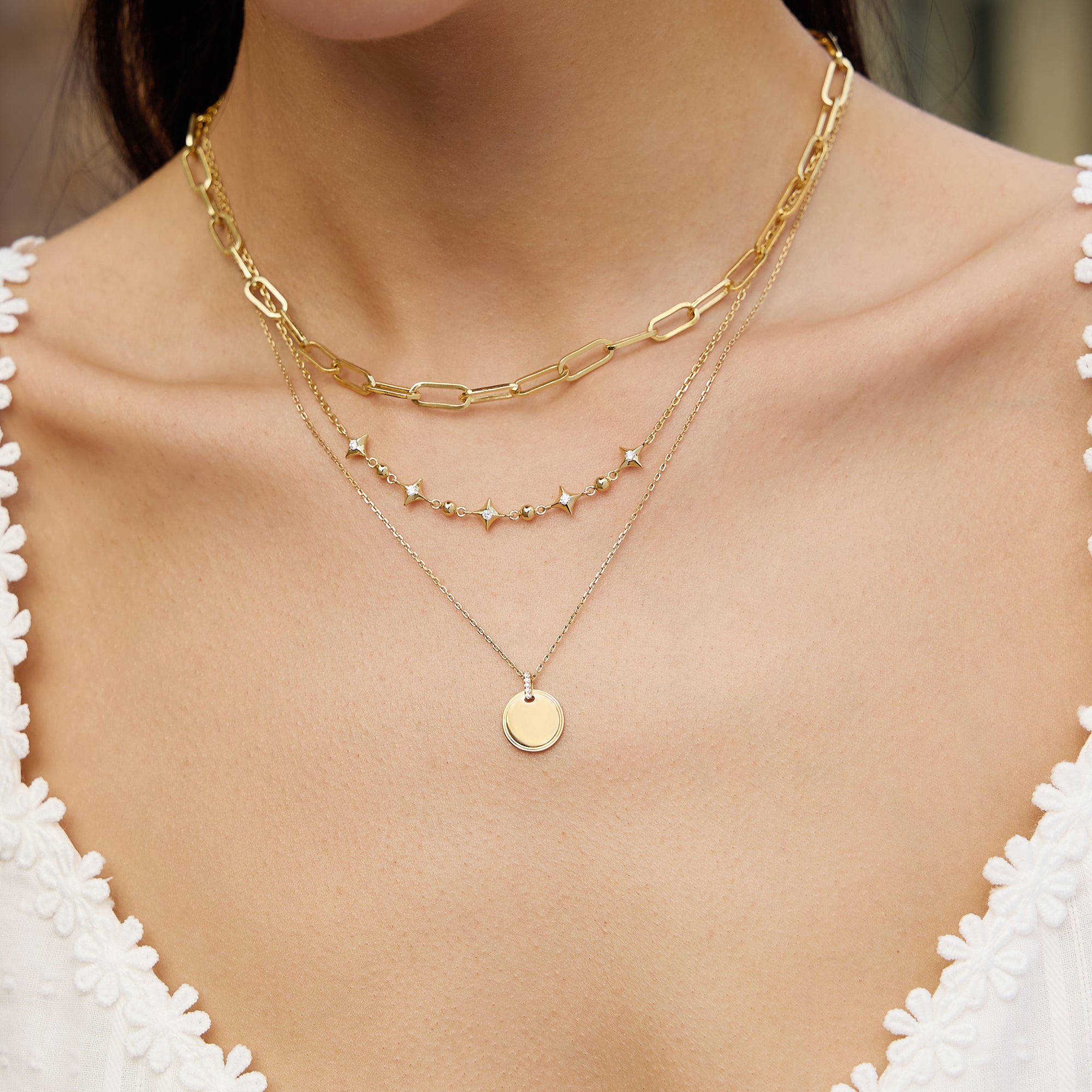 Ania Haie Gold Sparkling Star Station Necklace
