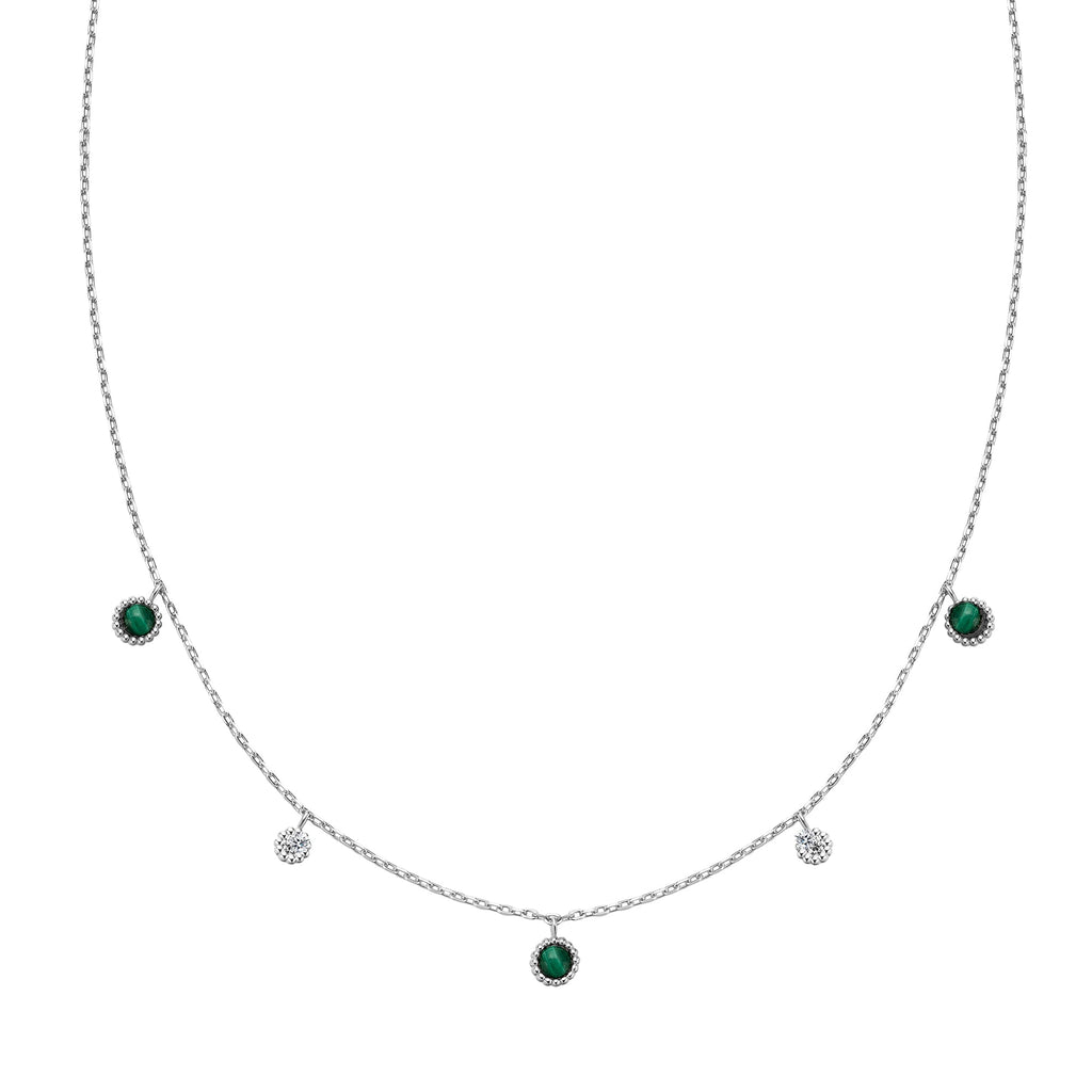 Ania Haie Silver Malachite Station Necklace