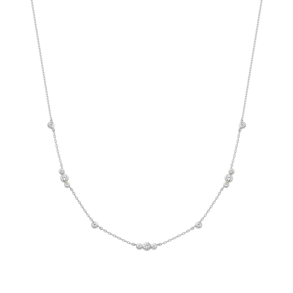 Ania Haie Silver Sparkling Bezel Cubic Zirconia Station Necklace