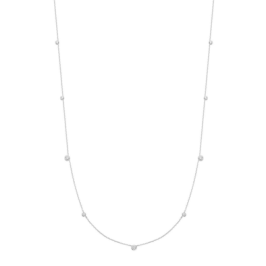 Ania Haie Silver Bezel Cubic Zirconia Station Necklace