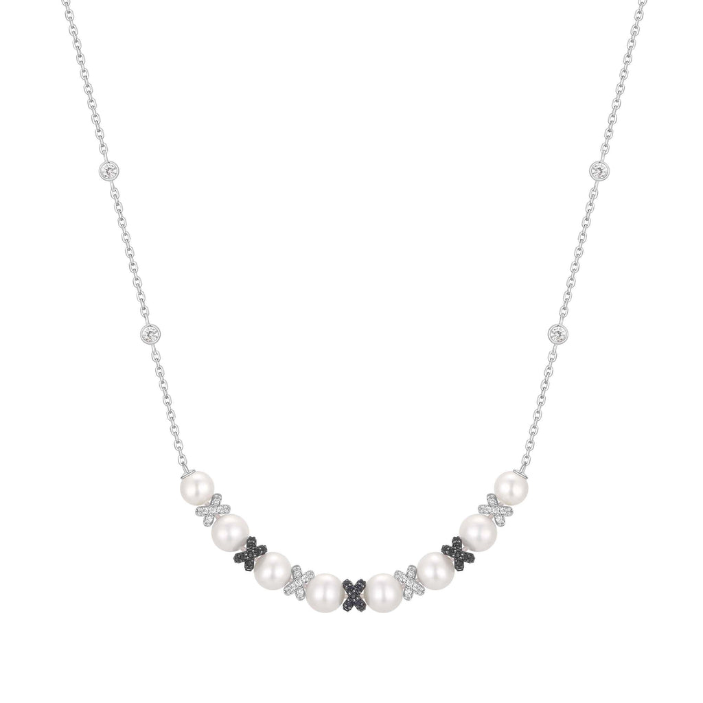 Ania Haie Two-Tone Sparkling Braided Shell Pearl Necklace