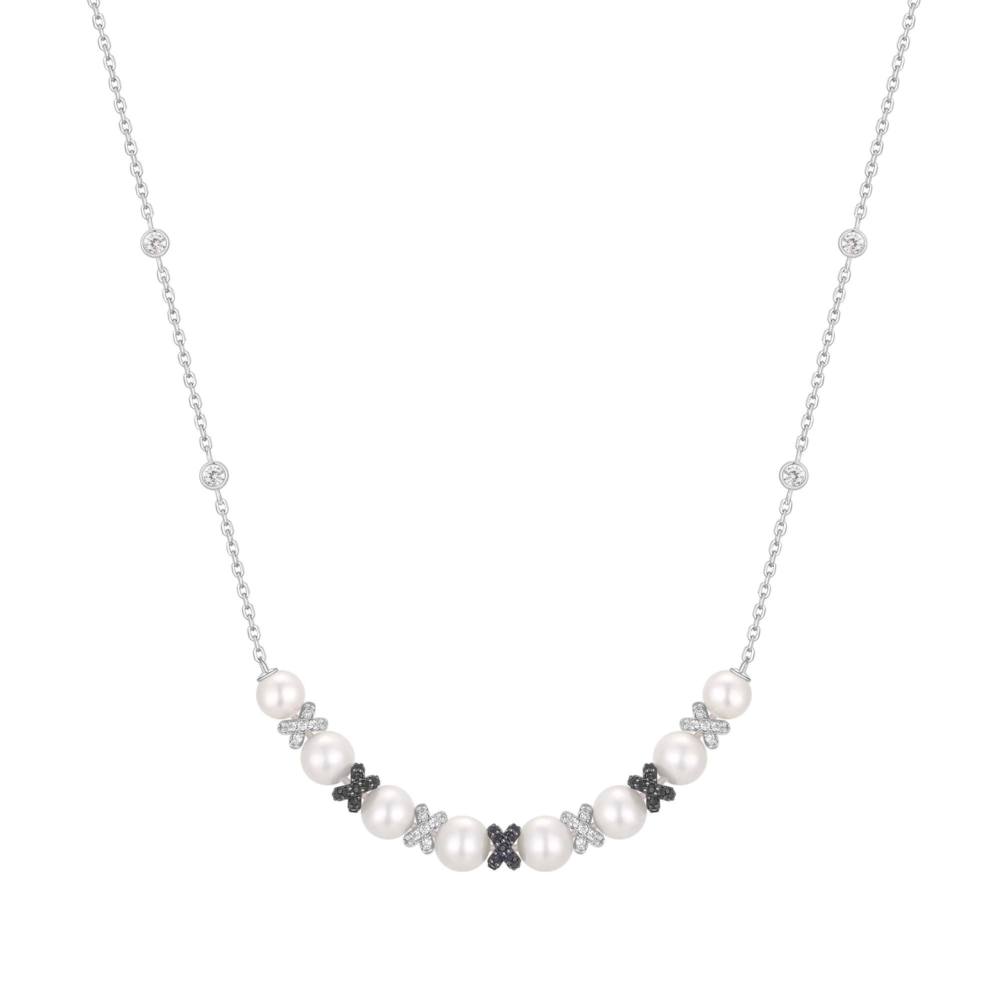 Ania Haie Two-Tone Sparkling Braided Shell Pearl Necklace