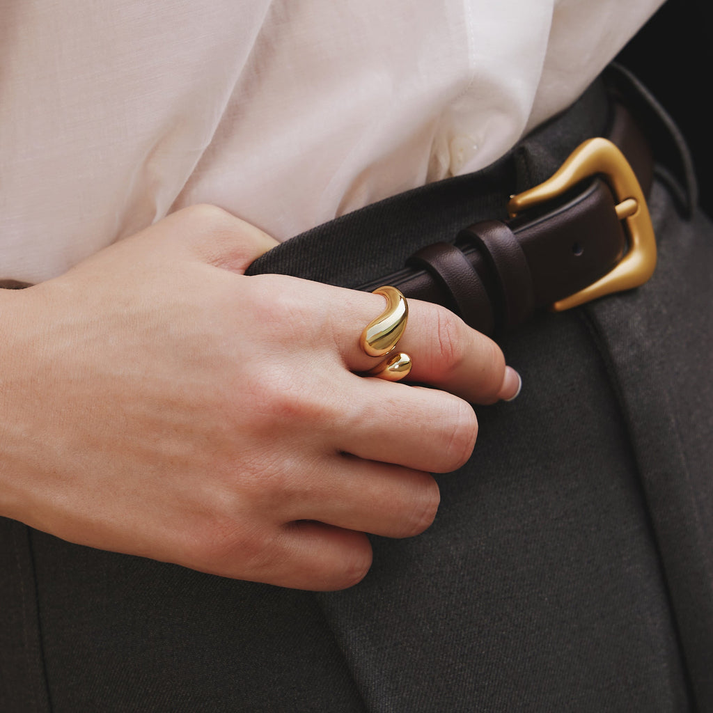 Ania Haie Gold Sculptural Crossover Ring