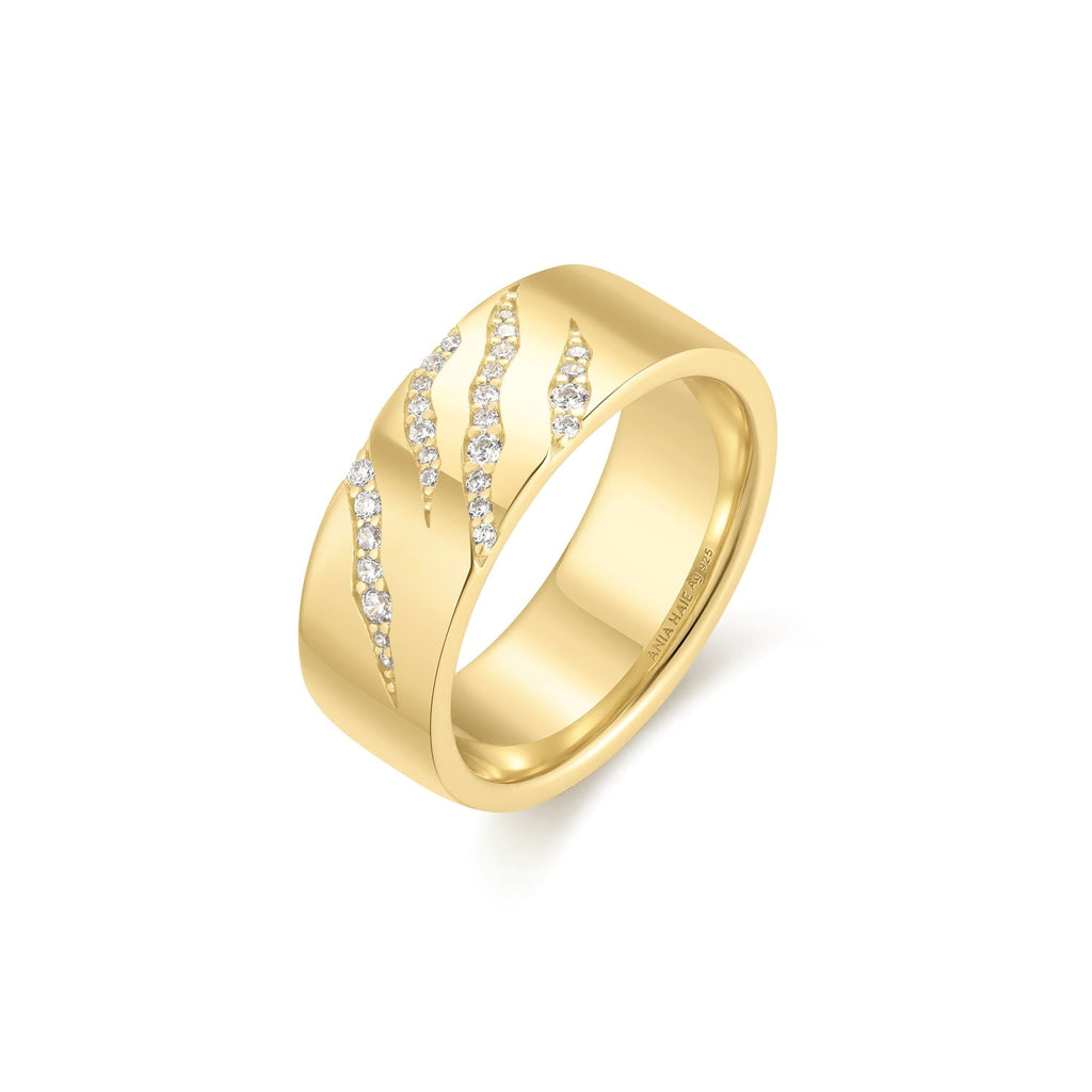 Ania Haie Gold Tiger Stripe Band