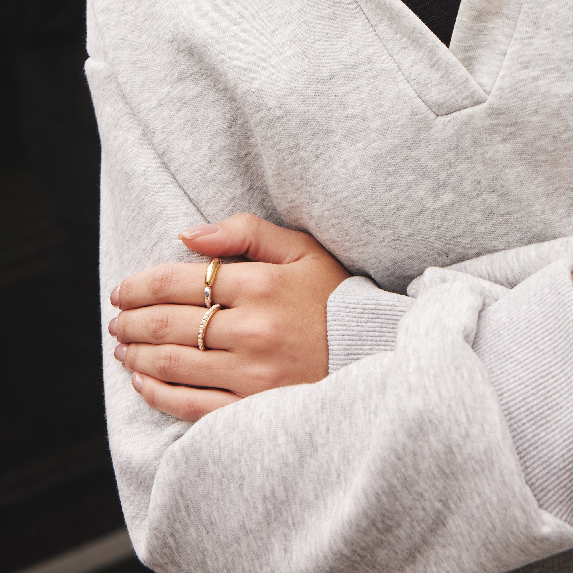 Ania Haie Gold Shell Pearl Beaded Ring