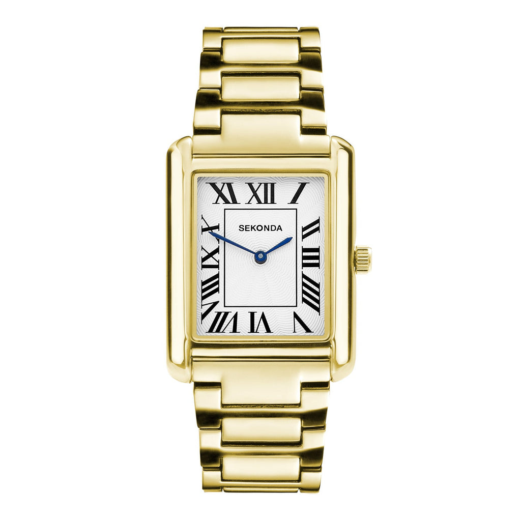 Sekonda Mens Clement Guilloche Dial Iron Plated Bracelet 28x37mm Watch