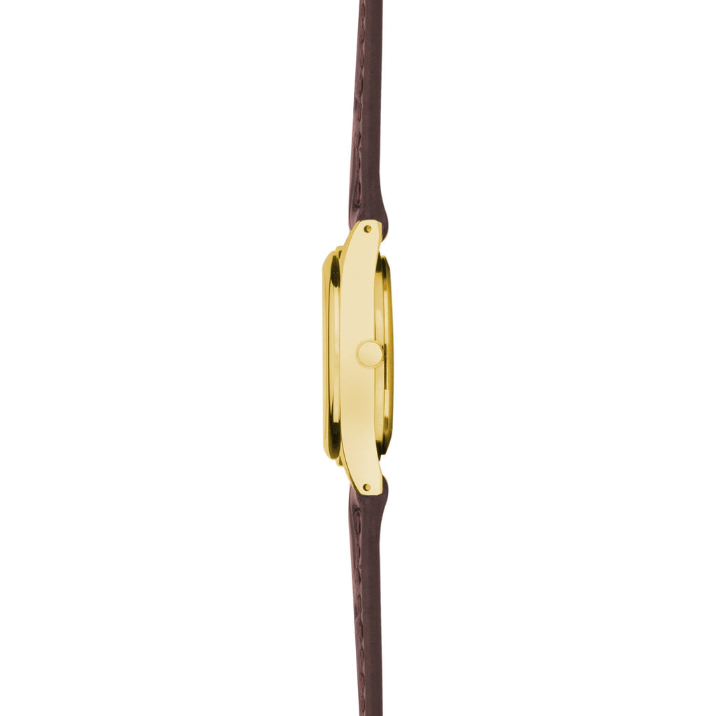 Sekonda Womens Evans White Dial Gold Brwn Leather Strap 25mm Watch