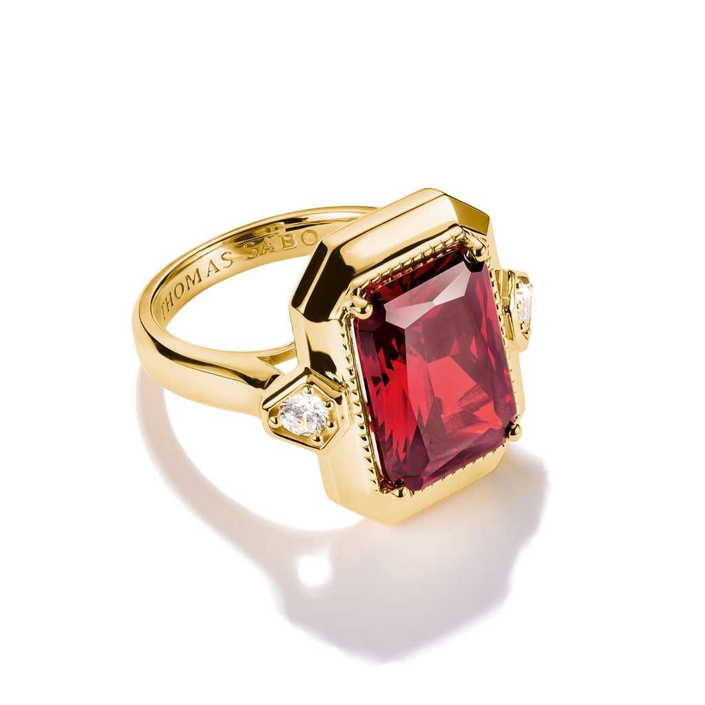 THOMAS SABO Ring with Red Zirconia Stone