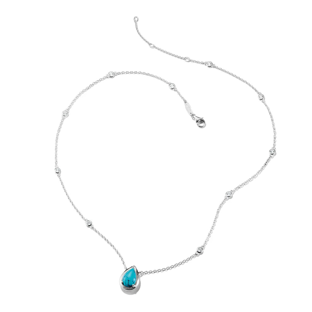 Necklace with Turquoise Teardrop Stone