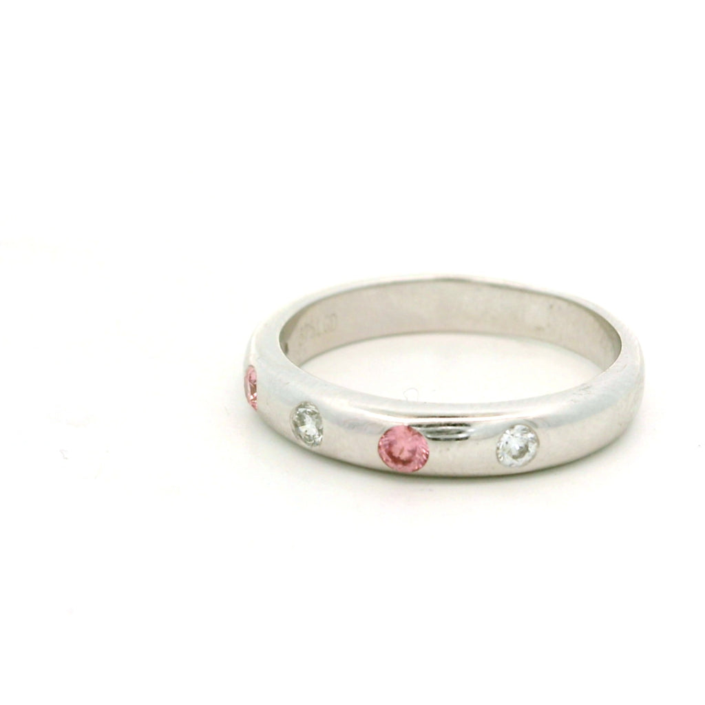 Leon Baker - 9kwg Pink & White Lab Diamond Ring