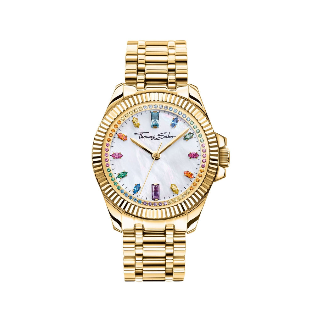 THOMAS SABO Watch for Women Divine Rainbow Yellow Gold-Coloured