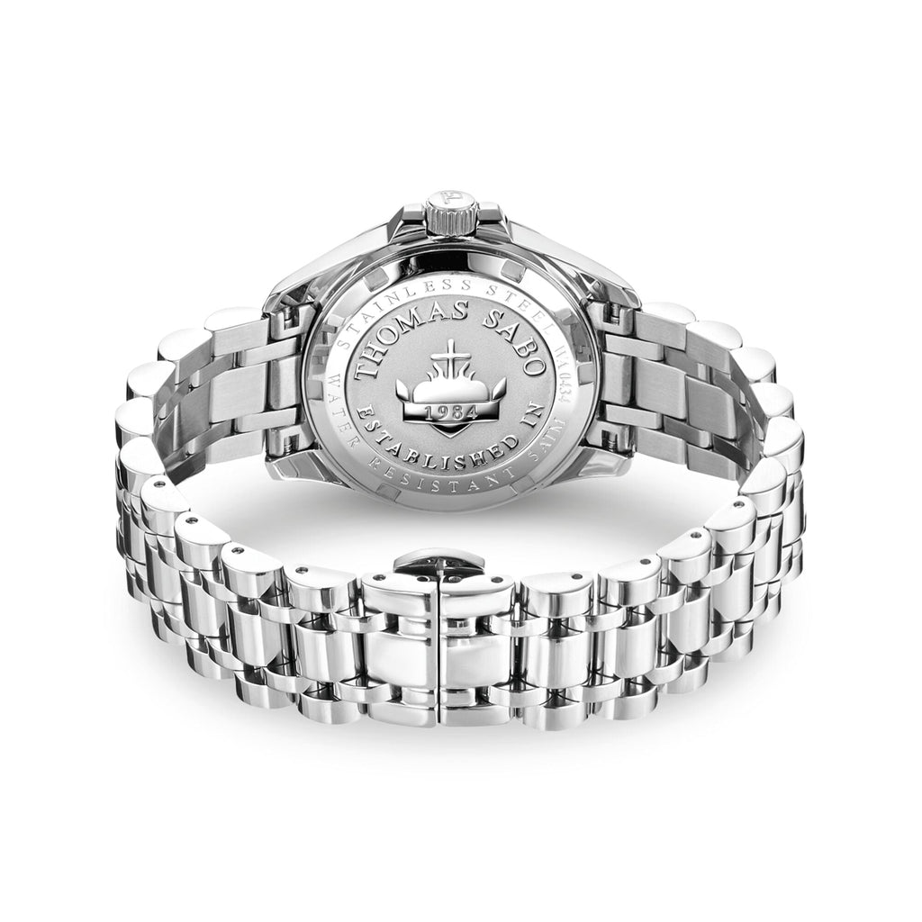 THOMAS SABO Ladies Dark Green Malachite Divine Watch Silver