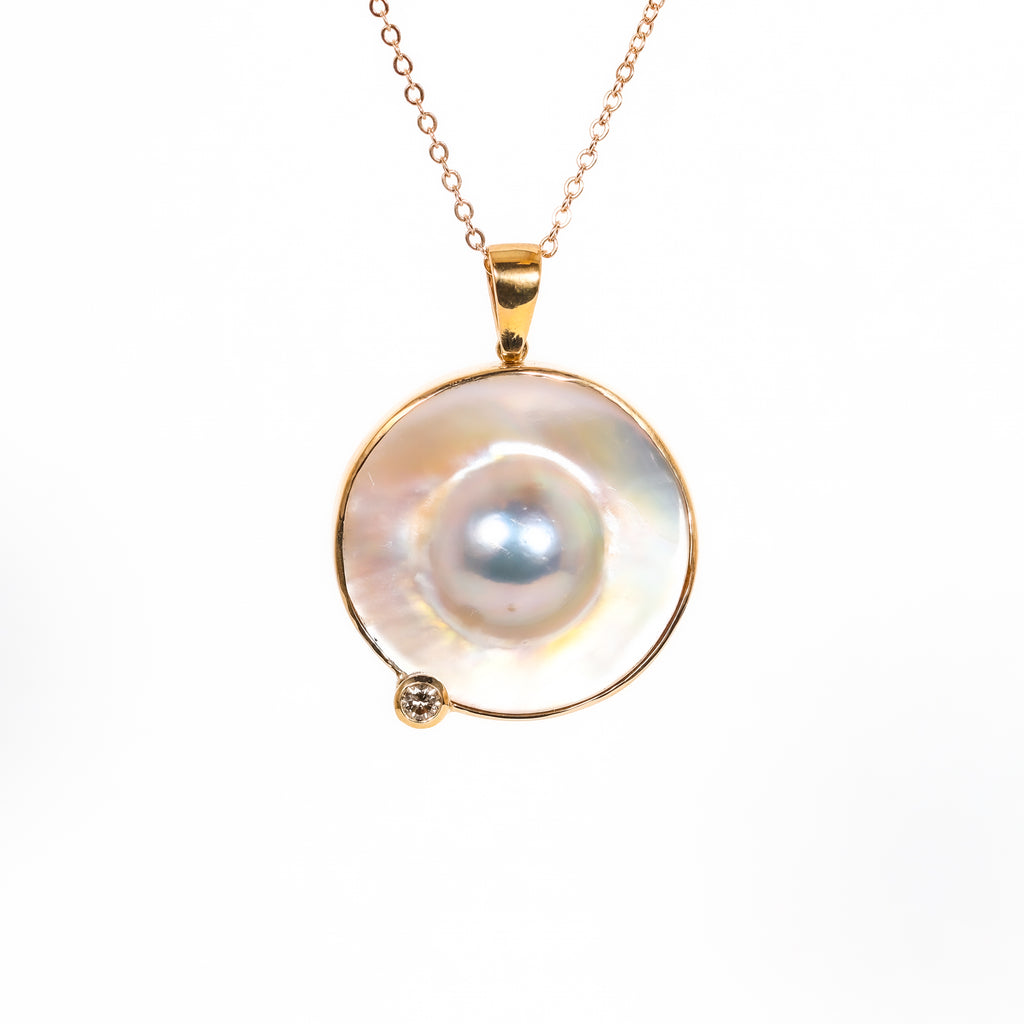 Coral Bay Jewels - Argyle Champaign & Mabe Pearl Pendant